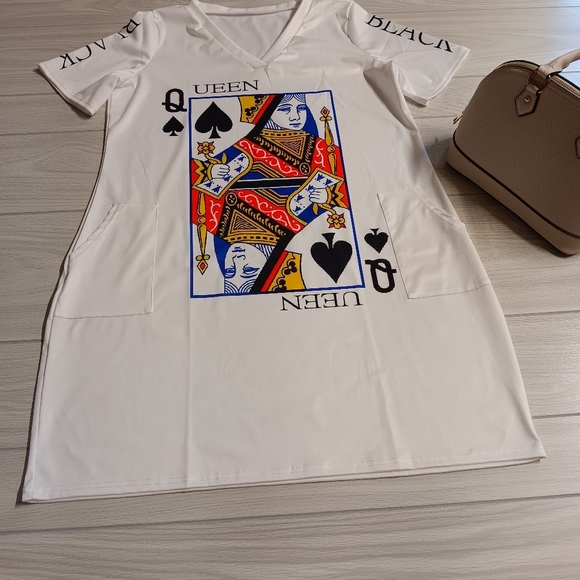 Casino Poker Pattern Print Women Long Robe